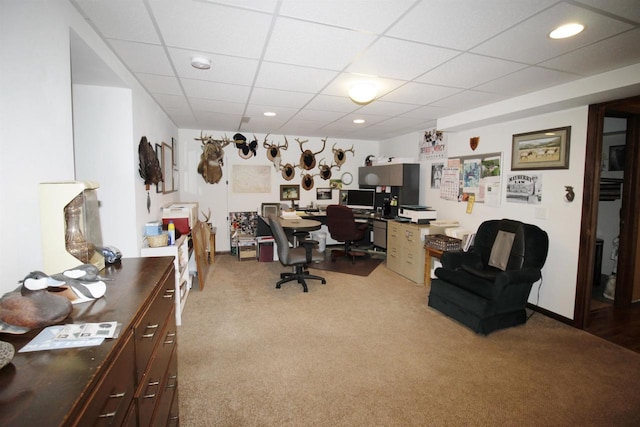 view of carpeted office