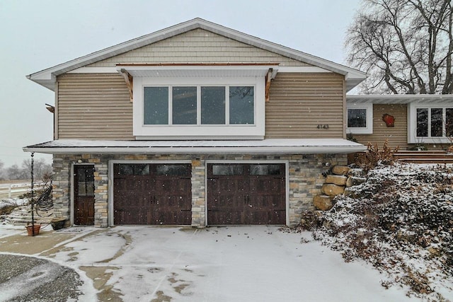 exterior space featuring a garage