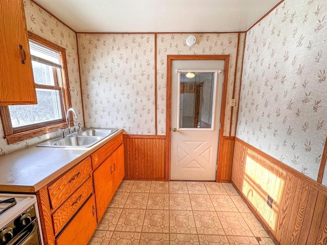 kitchen featuring sink and gas range gas stove