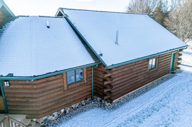 view of snowy exterior