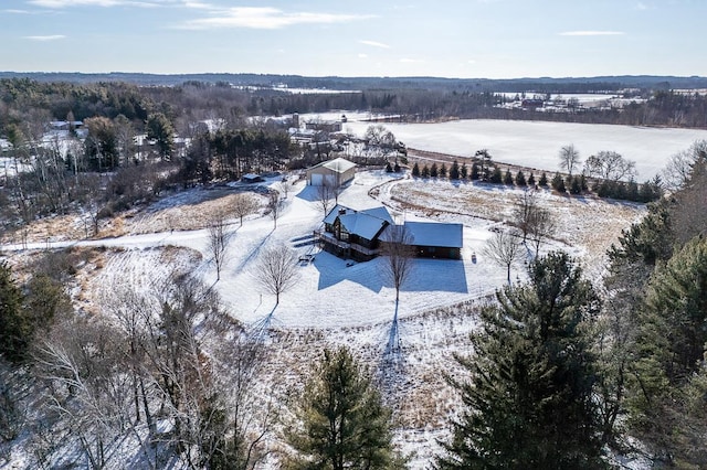 view of snowy aerial view