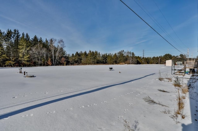 view of snowy yard