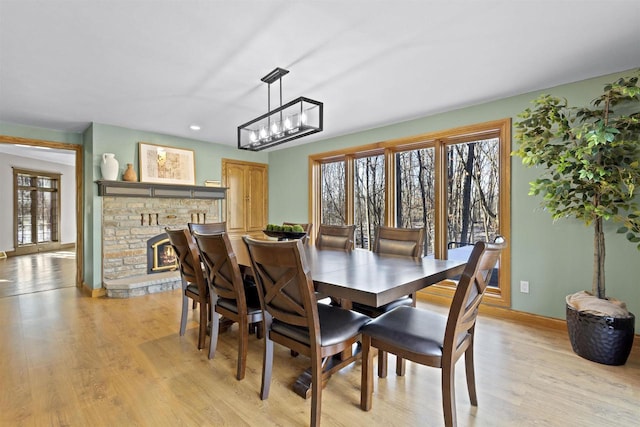 dining room featuring light wood-type flooring