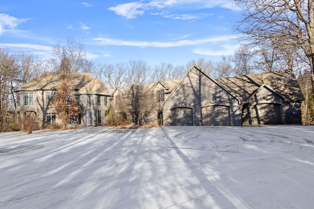 exterior space with a garage