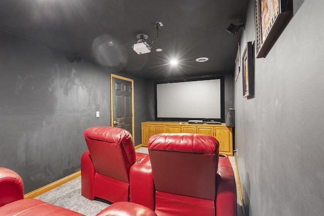 view of carpeted cinema room