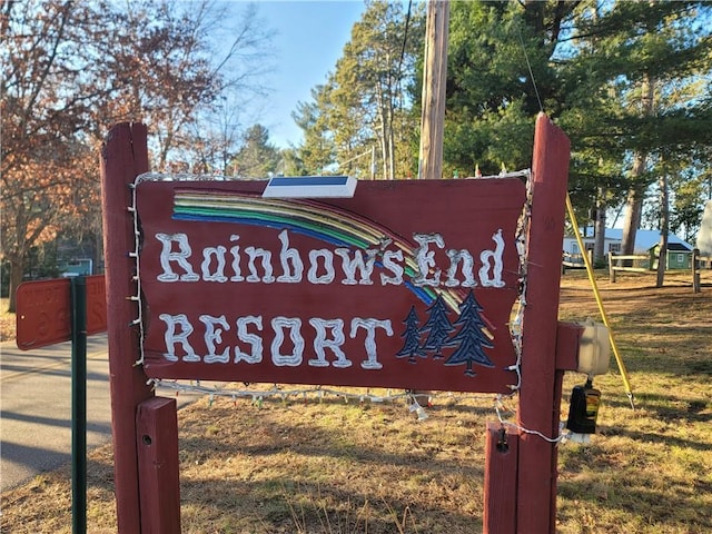 view of community sign