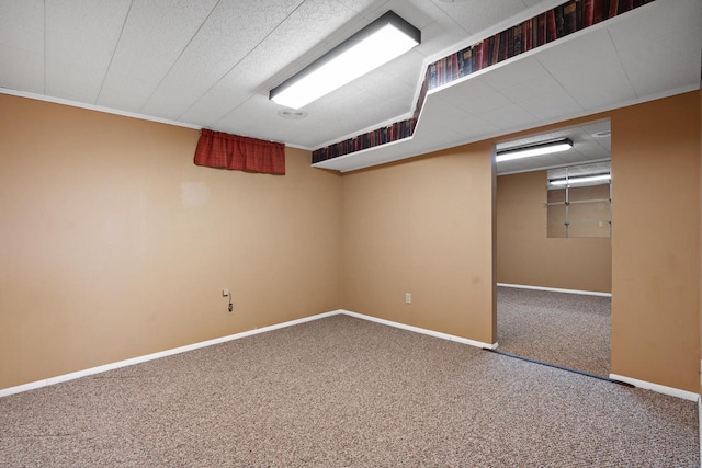 basement with carpet