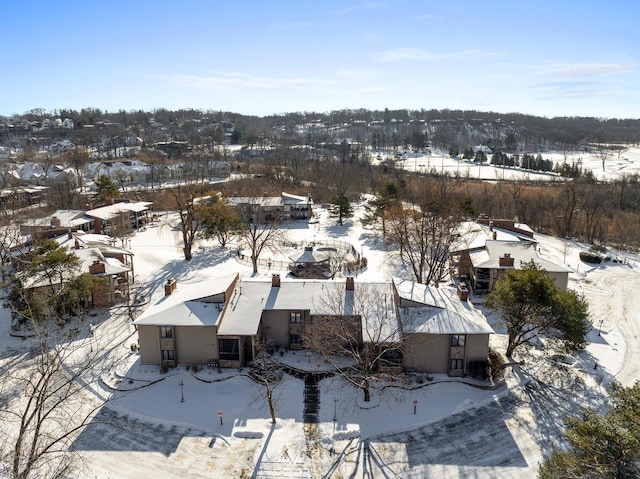 view of snowy aerial view