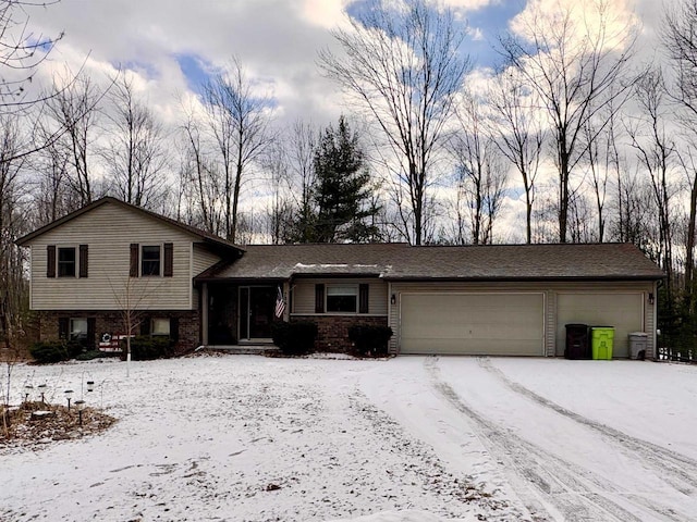 tri-level home with a garage