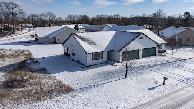 view of snowy aerial view