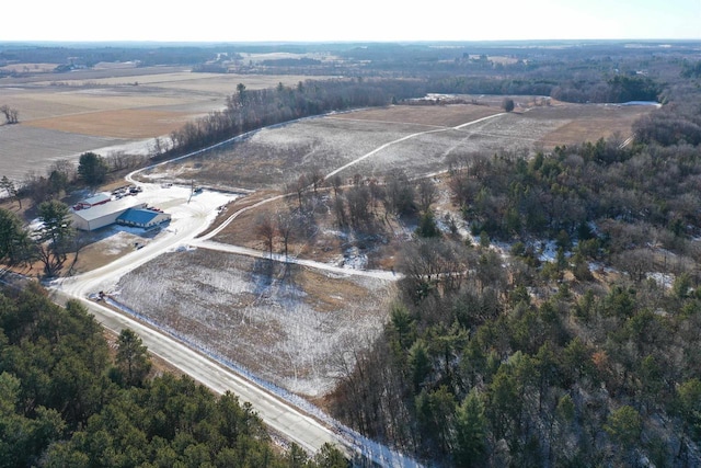 aerial view featuring a rural view