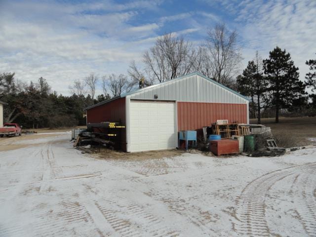 N8621 5th Rd, Westfield, WI 53964 - snow covered structure with a garage