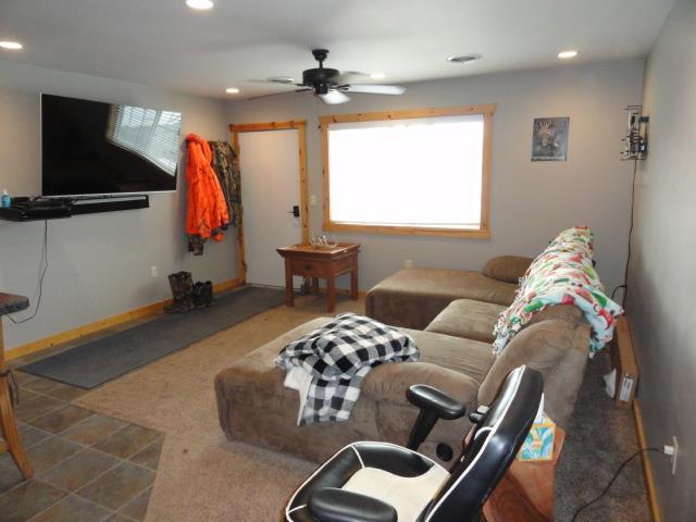 N8621 5th Rd, Westfield, WI 53964 - living room with ceiling fan