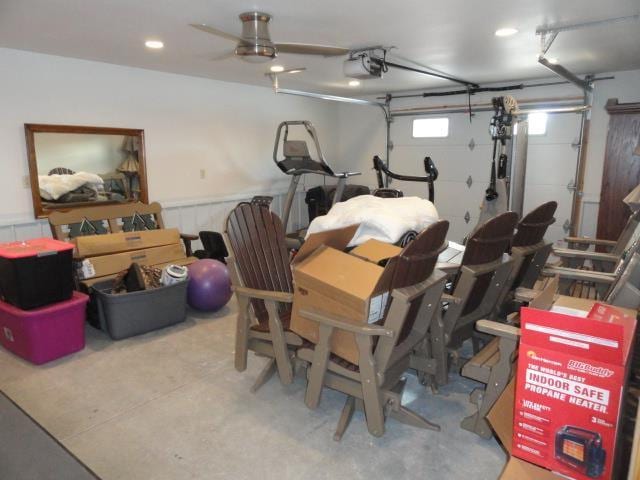 N8621 5th Rd, Westfield, WI 53964 - garage featuring a garage door opener