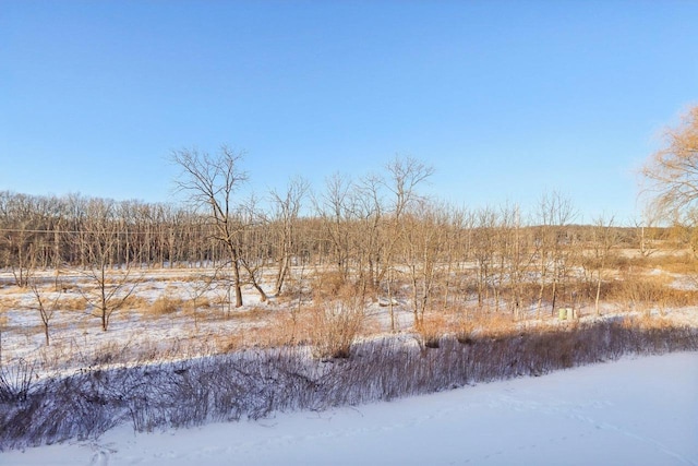 view of snow covered land