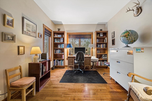 office featuring light hardwood / wood-style flooring