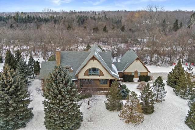 view of snowy aerial view