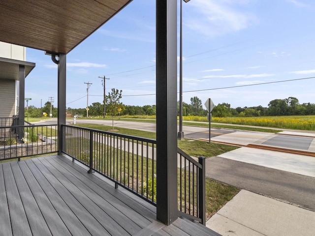 wooden terrace with covered porch