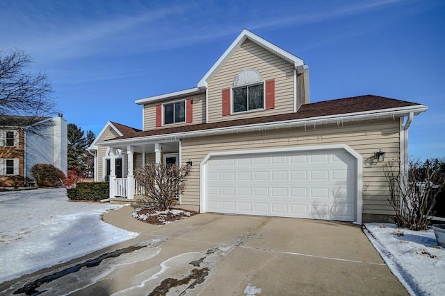 view of property with a garage