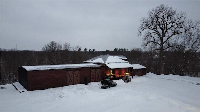 view of snowy exterior