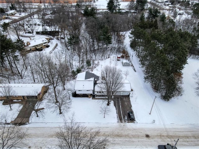 view of snowy aerial view