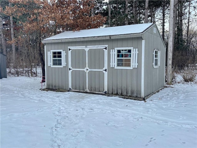 view of snow covered structure