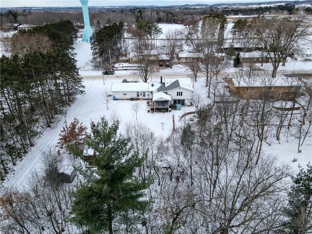 view of snowy aerial view