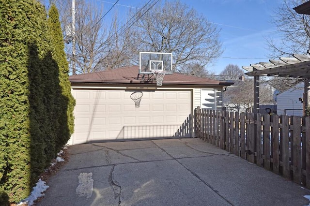 view of garage