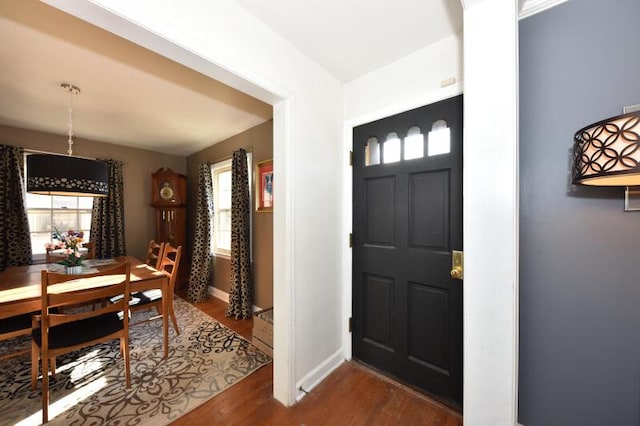 entryway featuring dark hardwood / wood-style flooring