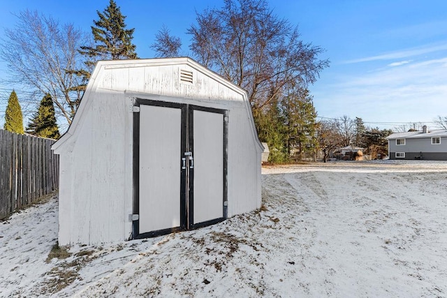 view of snow covered structure