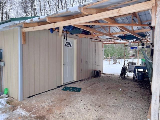 view of snow covered structure