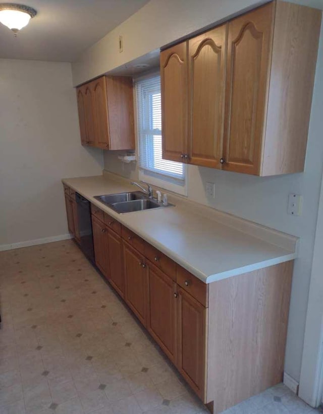 kitchen with black dishwasher and sink