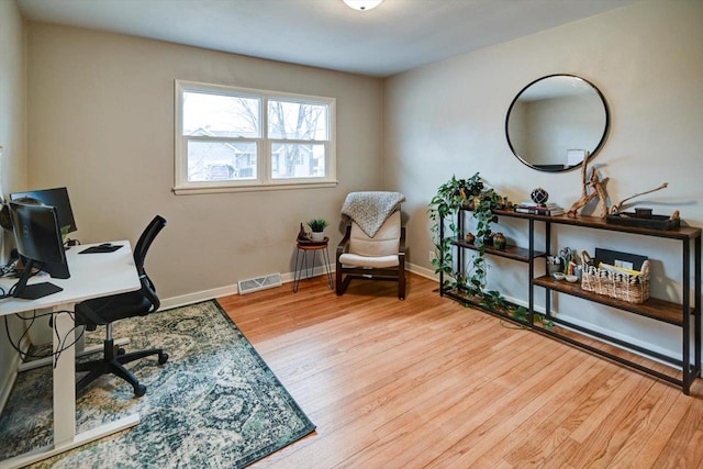 office featuring light hardwood / wood-style floors