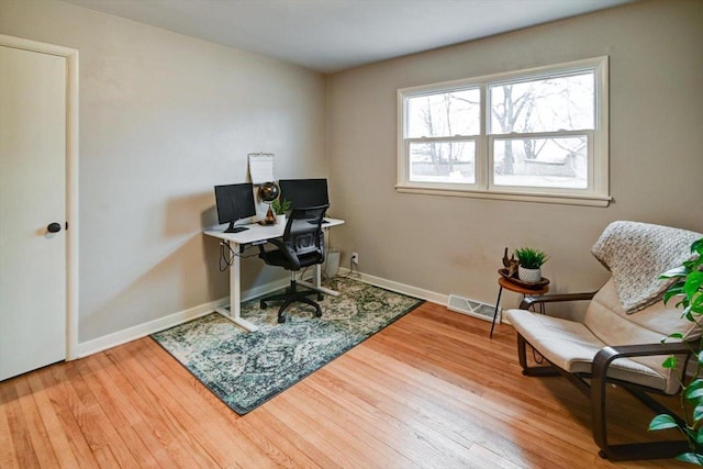 office featuring wood-type flooring