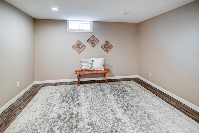 unfurnished room featuring dark hardwood / wood-style flooring