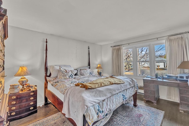 bedroom featuring dark wood-type flooring