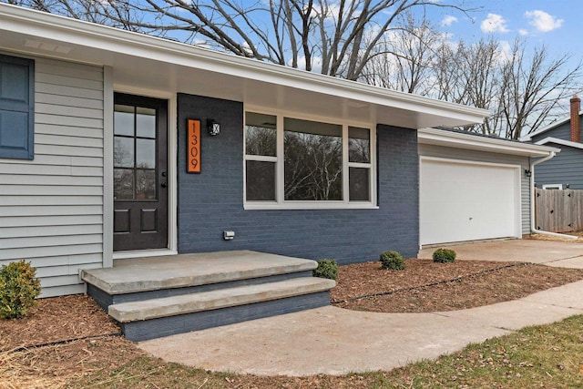 entrance to property with a garage