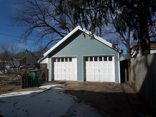 view of garage