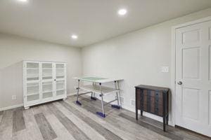 105 Community Dr, Fall River, WI 53932 - game room featuring recessed lighting and wood finished floors
