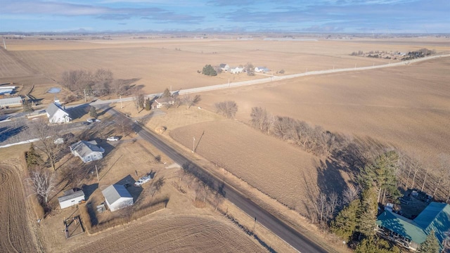 bird's eye view with a rural view