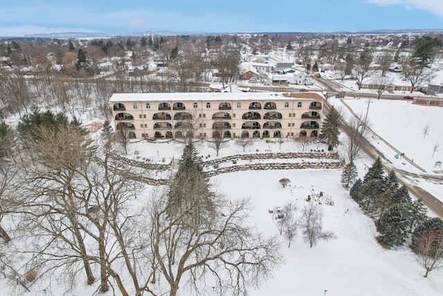 view of snowy aerial view