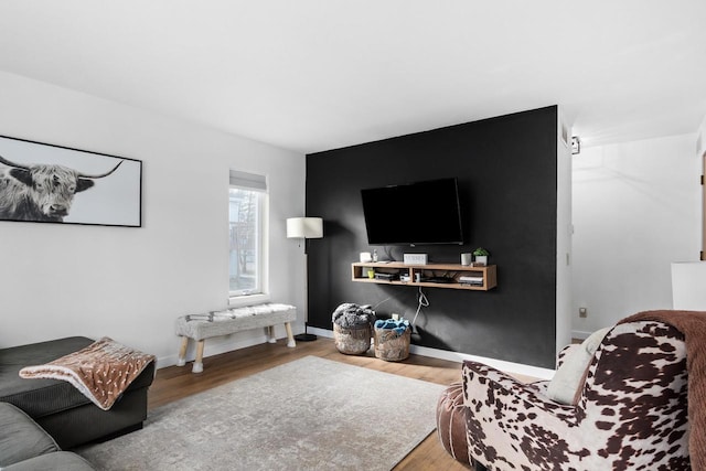 living room featuring hardwood / wood-style floors