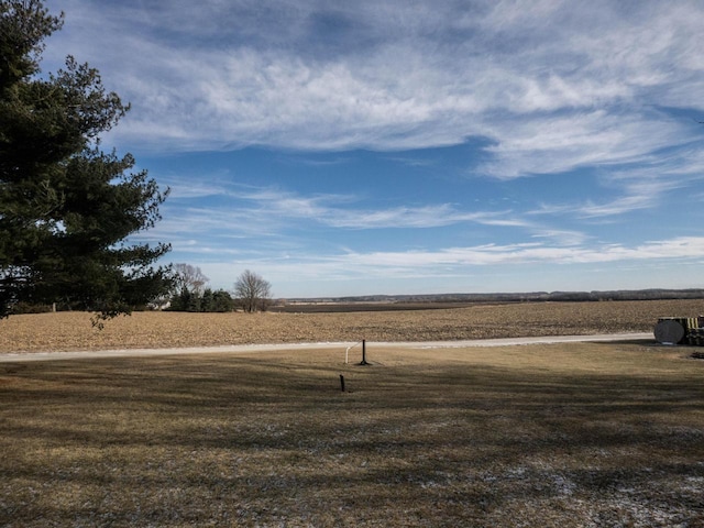 view of yard with a rural view