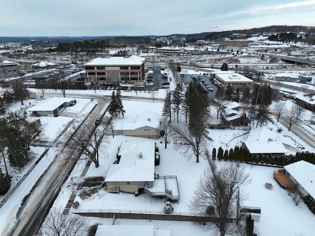 view of snowy aerial view