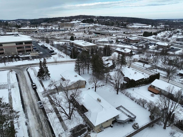 view of snowy aerial view