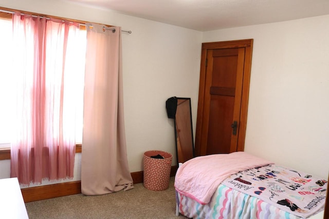 bedroom with carpet floors