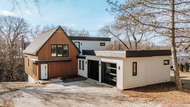 exterior space featuring a garage