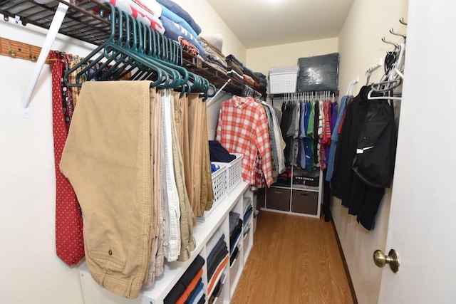 walk in closet featuring hardwood / wood-style floors