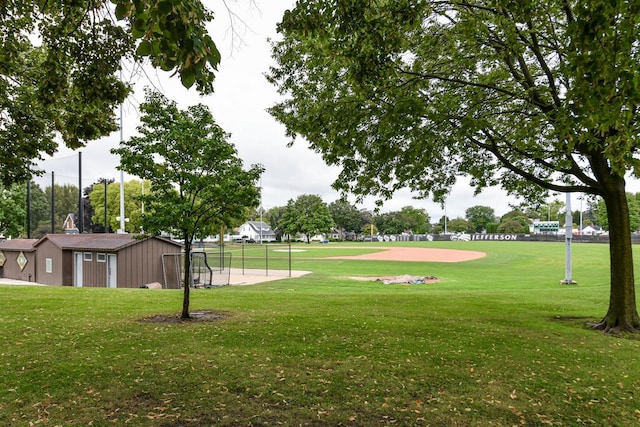 view of community featuring a lawn