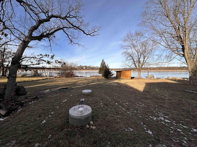 N3005 Lakeview Dr, Montello, WI 53949 - view of yard with a water view